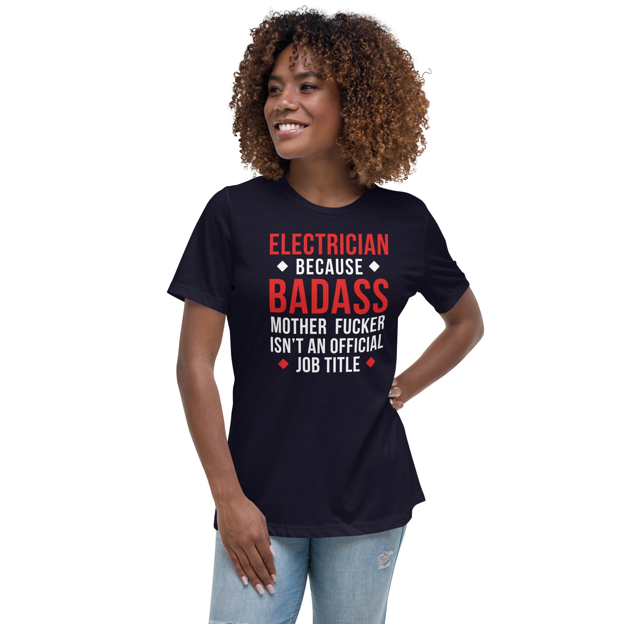 Electrician because badass mother fucker isn't an official job title Women's T-Shirt-Teelime | shirts-hoodies-mugs