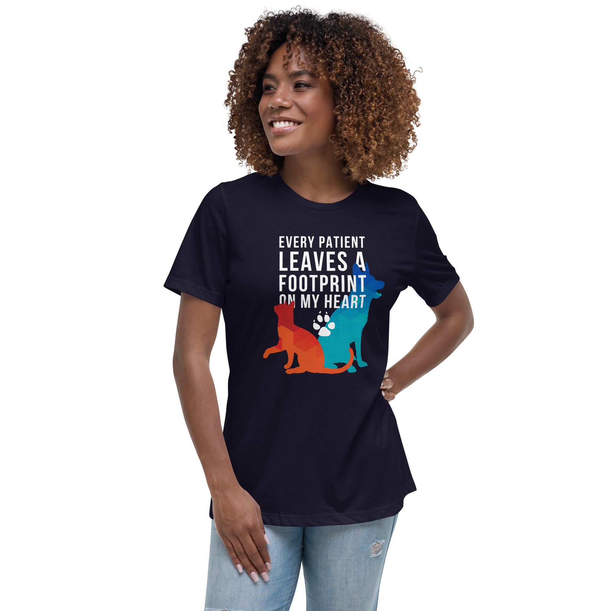 Every patient leaves a pawprint on my heart Women's T-Shirt-Teelime | shirts-hoodies-mugs