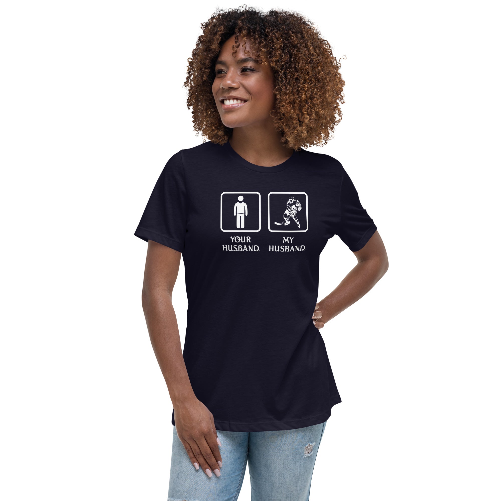 Ice Hockey Player - Your husband My husband Women's T-Shirt-Teelime | shirts-hoodies-mugs