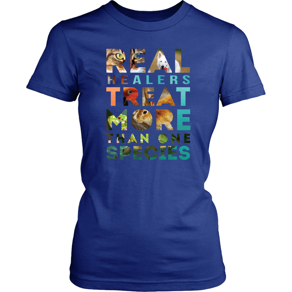 VETERINARY T SHIRT - REAL Healers TREAT MORE THAN ONE SPECIES-T-shirt-Teelime | shirts-hoodies-mugs