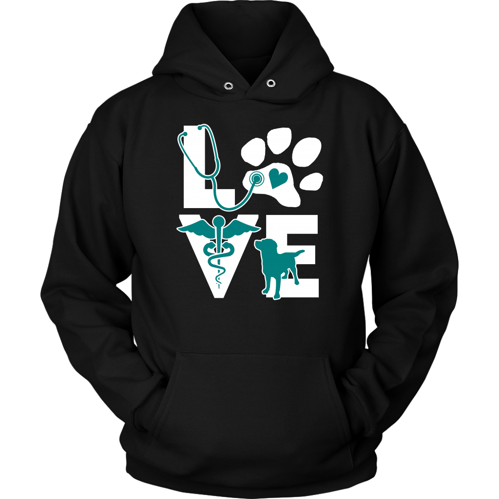 VET TECH T SHIRT - VETERINARIAN LOVE DOG TEAL-T-shirt-Teelime | shirts-hoodies-mugs