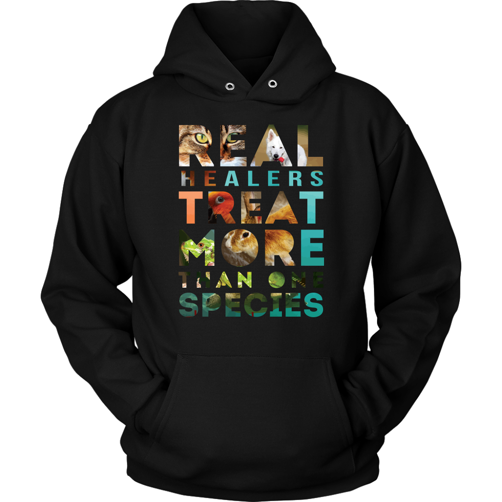 VETERINARY T SHIRT - REAL Healers TREAT MORE THAN ONE SPECIES-T-shirt-Teelime | shirts-hoodies-mugs