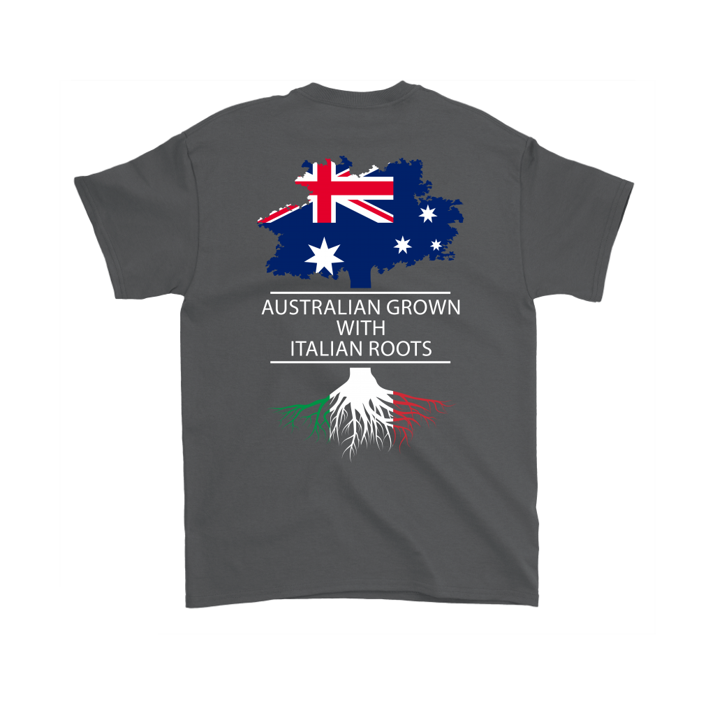 ITALIAN T SHIRT - AUSTRALIAN GROWN WITH ITALIAN ROOTS Design on the back-T-shirt-Teelime | shirts-hoodies-mugs