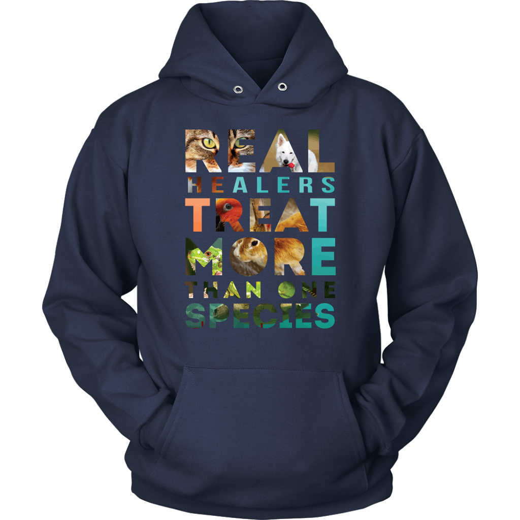 VETERINARY T SHIRT - REAL Healers TREAT MORE THAN ONE SPECIES-T-shirt-Teelime | shirts-hoodies-mugs