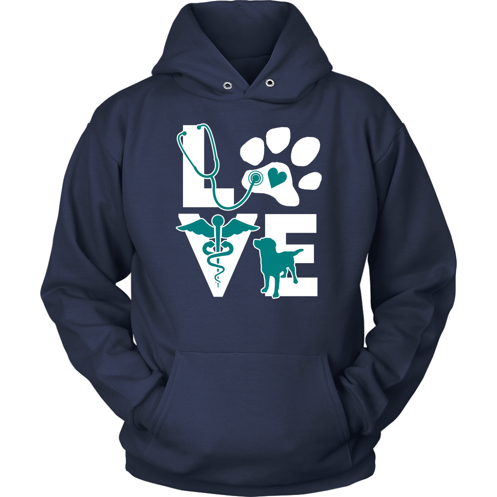 VET TECH T SHIRT - VETERINARIAN LOVE DOG TEAL-T-shirt-Teelime | shirts-hoodies-mugs