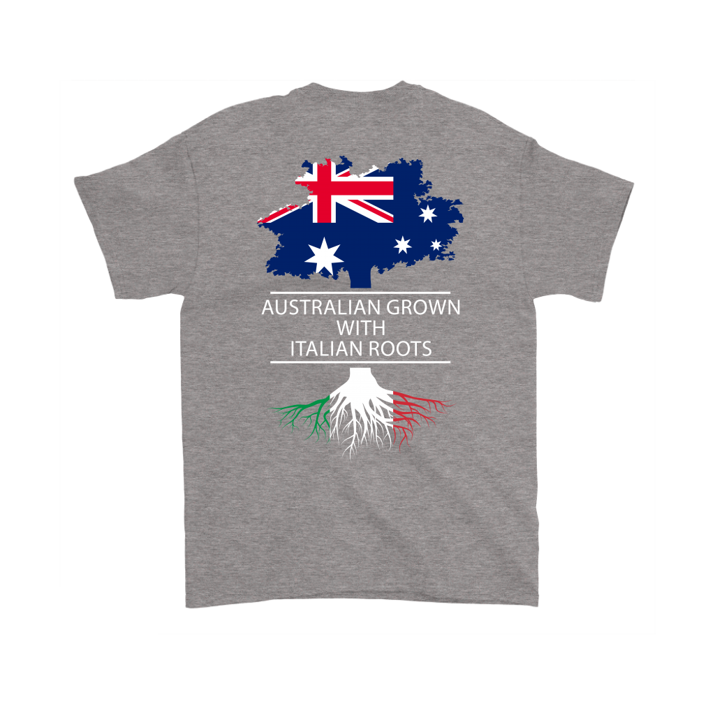 ITALIAN T SHIRT - AUSTRALIAN GROWN WITH ITALIAN ROOTS Design on the back-T-shirt-Teelime | shirts-hoodies-mugs