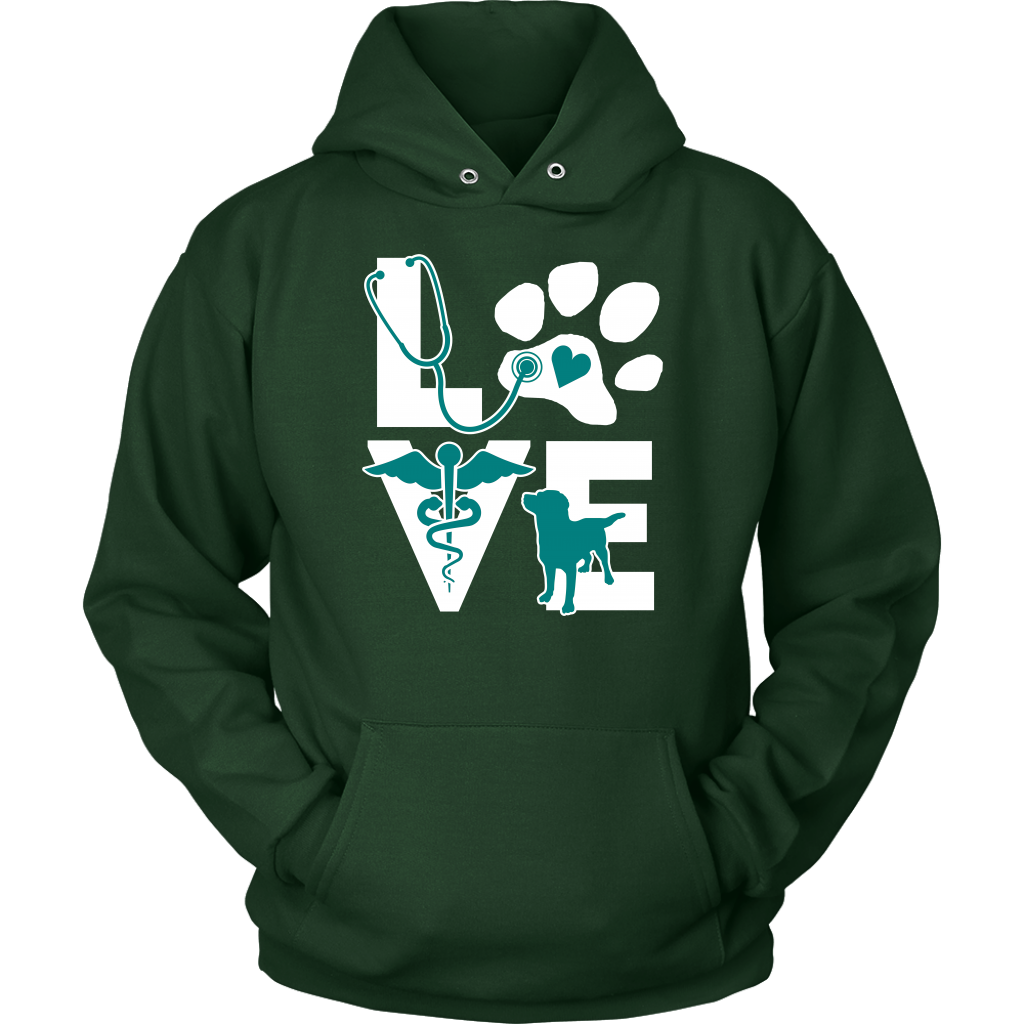 VET TECH T SHIRT - VETERINARIAN LOVE DOG TEAL-T-shirt-Teelime | shirts-hoodies-mugs
