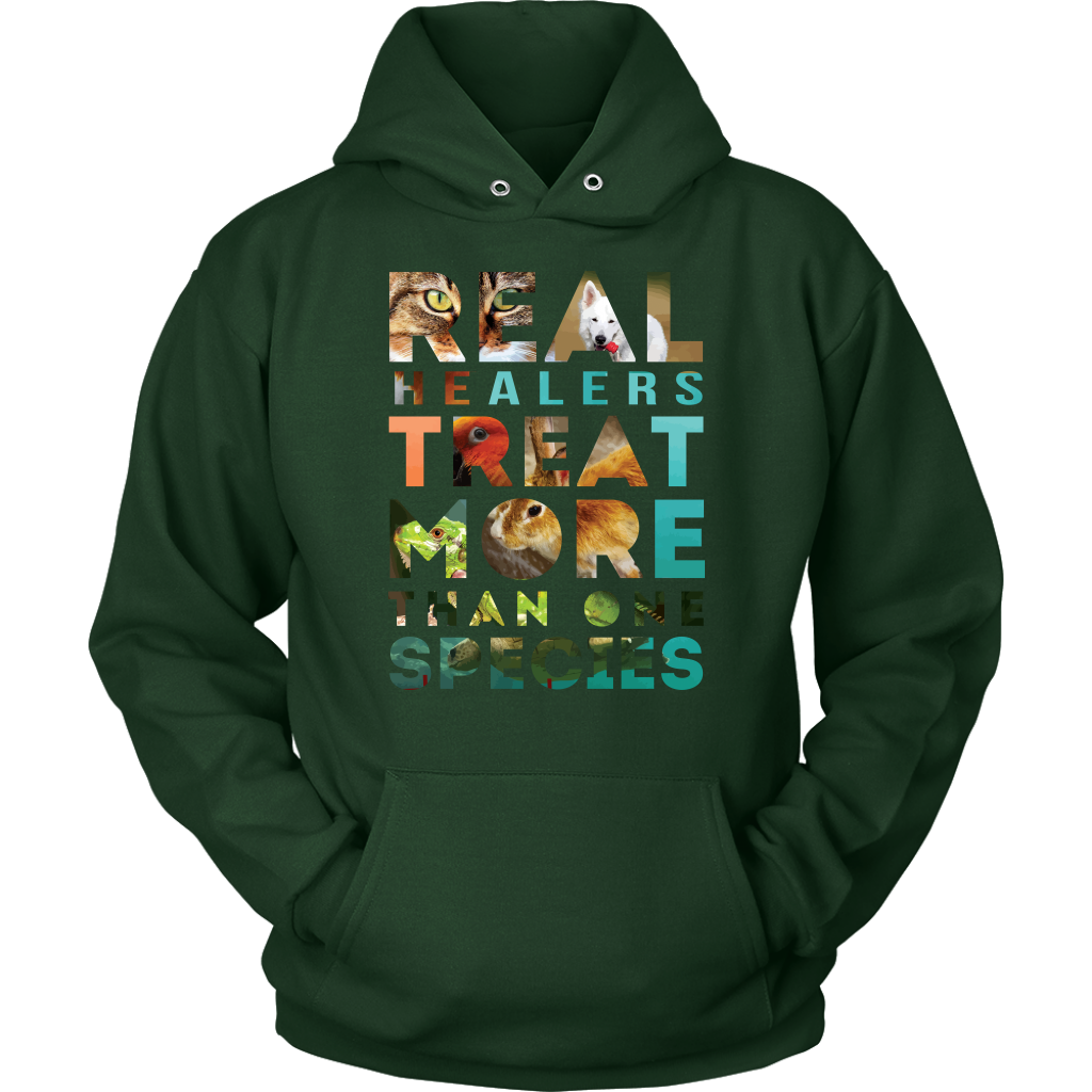 VETERINARY T SHIRT - REAL Healers TREAT MORE THAN ONE SPECIES-T-shirt-Teelime | shirts-hoodies-mugs
