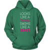 Swimming T Shirt - Looks like a beauty swims like a beast, Neon Pink-T-shirt-Teelime | shirts-hoodies-mugs