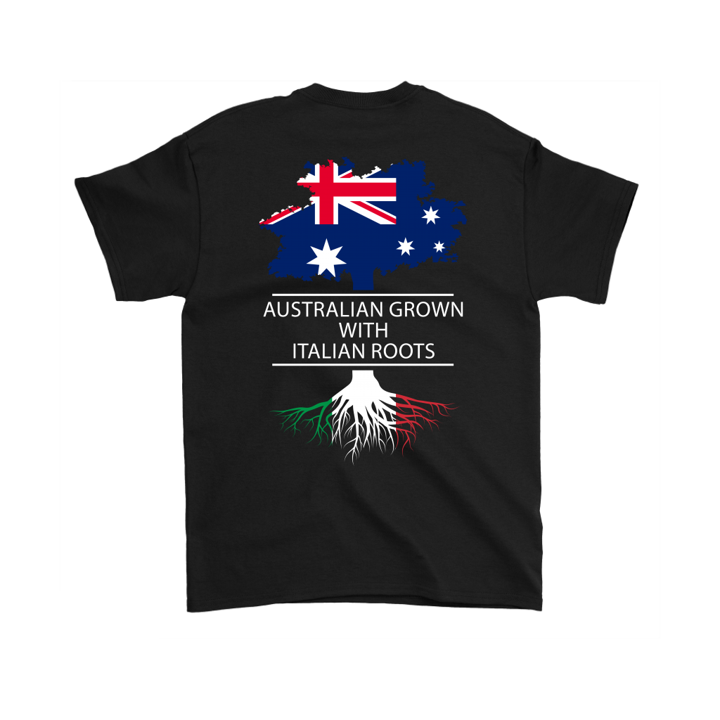 ITALIAN T SHIRT - AUSTRALIAN GROWN WITH ITALIAN ROOTS Design on the back-T-shirt-Teelime | shirts-hoodies-mugs