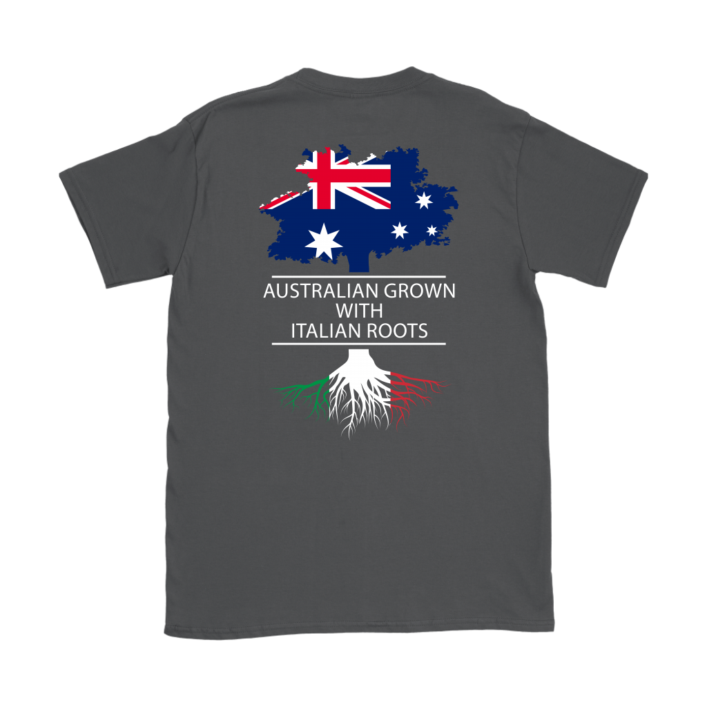 ITALIAN T SHIRT - AUSTRALIAN GROWN WITH ITALIAN ROOTS Design on the back-T-shirt-Teelime | shirts-hoodies-mugs