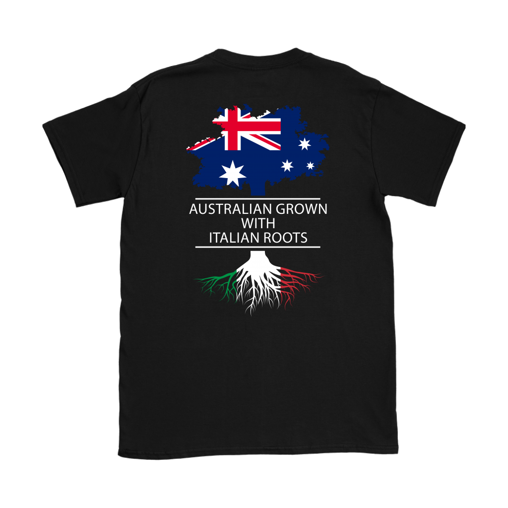 ITALIAN T SHIRT - AUSTRALIAN GROWN WITH ITALIAN ROOTS Design on the back-T-shirt-Teelime | shirts-hoodies-mugs