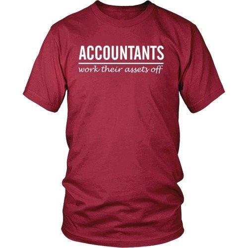 Accountant T Shirt - Accountants work their assets off-T-shirt-Teelime | shirts-hoodies-mugs