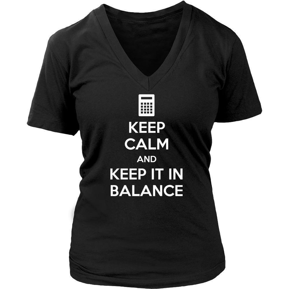 Accountant T Shirt - Keep Calm and Keep It In Balance-T-shirt-Teelime | shirts-hoodies-mugs