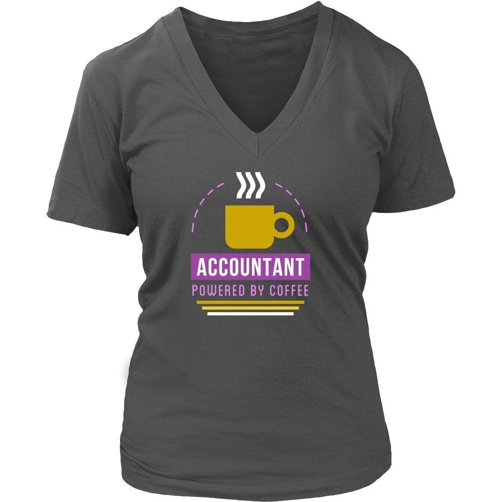 Accounting T Shirt - Accountant Powered by Coffee-T-shirt-Teelime | shirts-hoodies-mugs