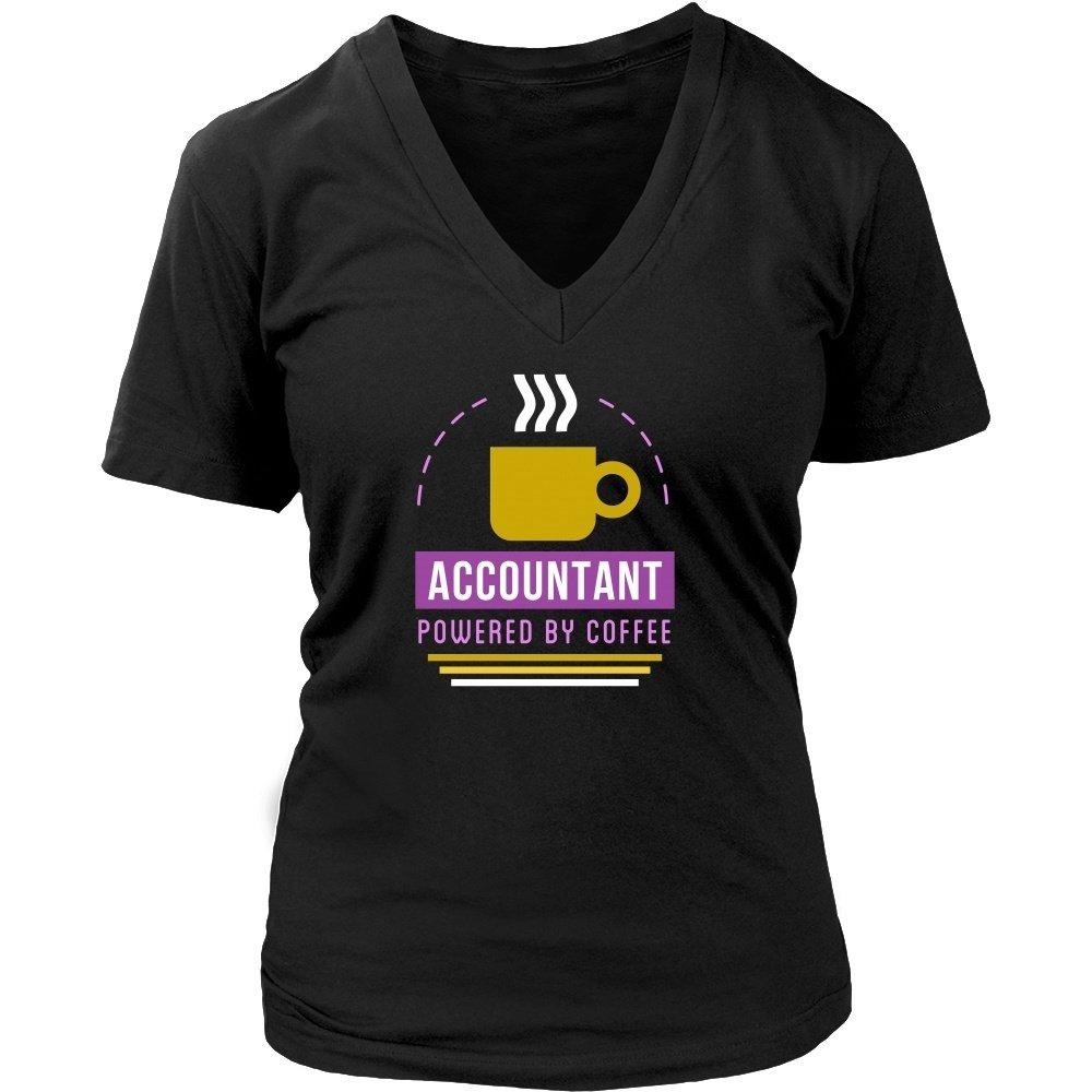 Accounting T Shirt - Accountant Powered by Coffee-T-shirt-Teelime | shirts-hoodies-mugs