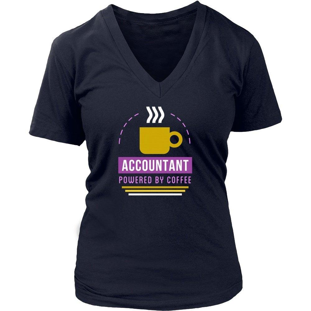 Accounting T Shirt - Accountant Powered by Coffee-T-shirt-Teelime | shirts-hoodies-mugs