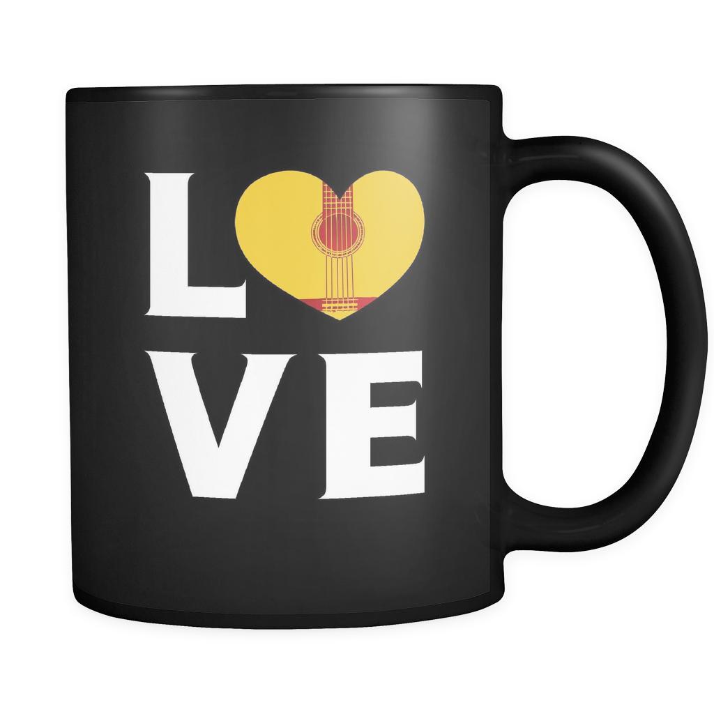 Acoustic Guitars mug - LOVE Acoustic Guitars - 11oz Black Mug-Drinkware-Teelime | shirts-hoodies-mugs