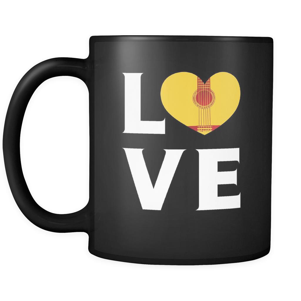 Acoustic Guitars mug - LOVE Acoustic Guitars - 11oz Black Mug-Drinkware-Teelime | shirts-hoodies-mugs