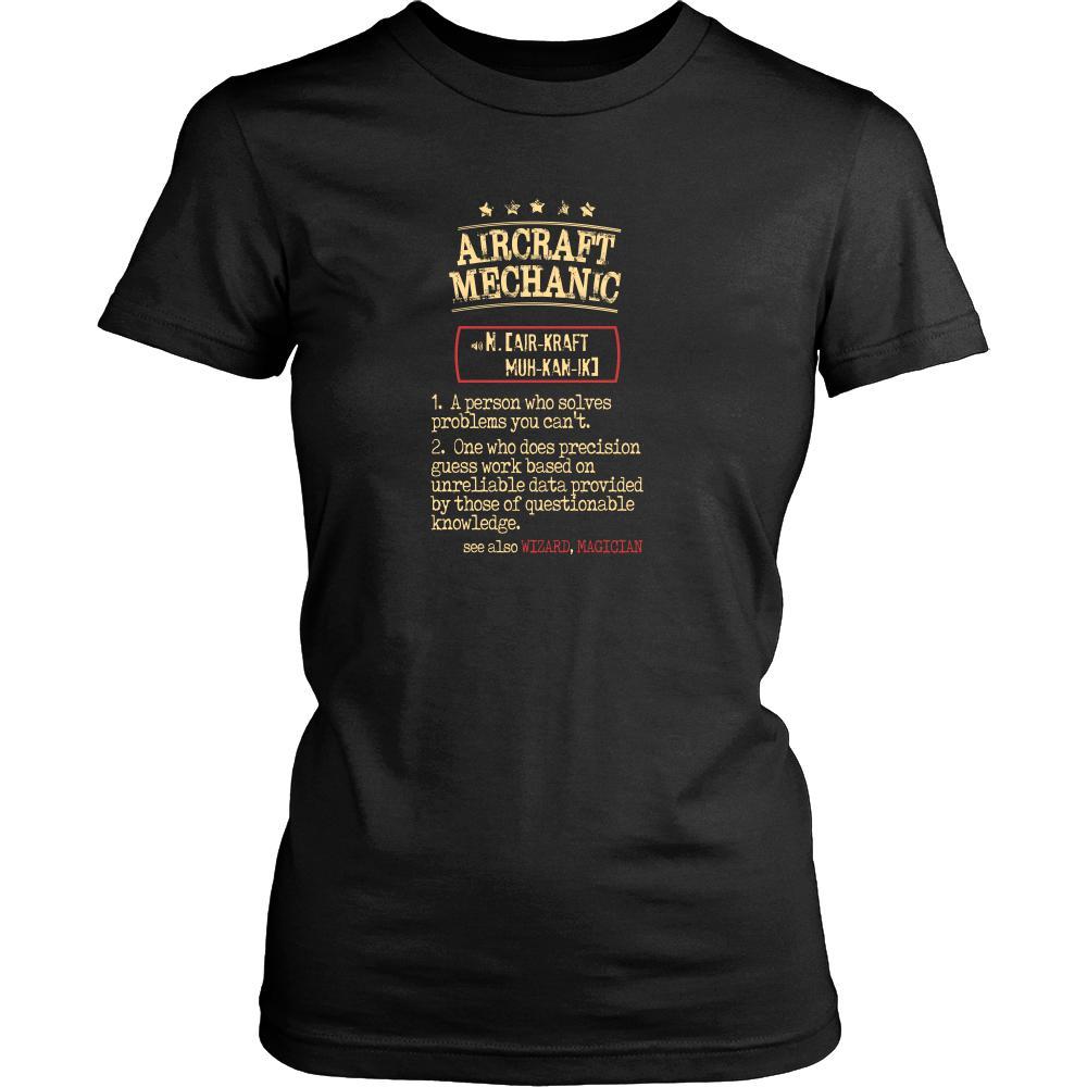 Aircraft Mechanic Shirt - Aircraft Mechanic a person who solves problems you can't. see also WIZARD, MAGICIAN Profession Gift-T-shirt-Teelime | shirts-hoodies-mugs