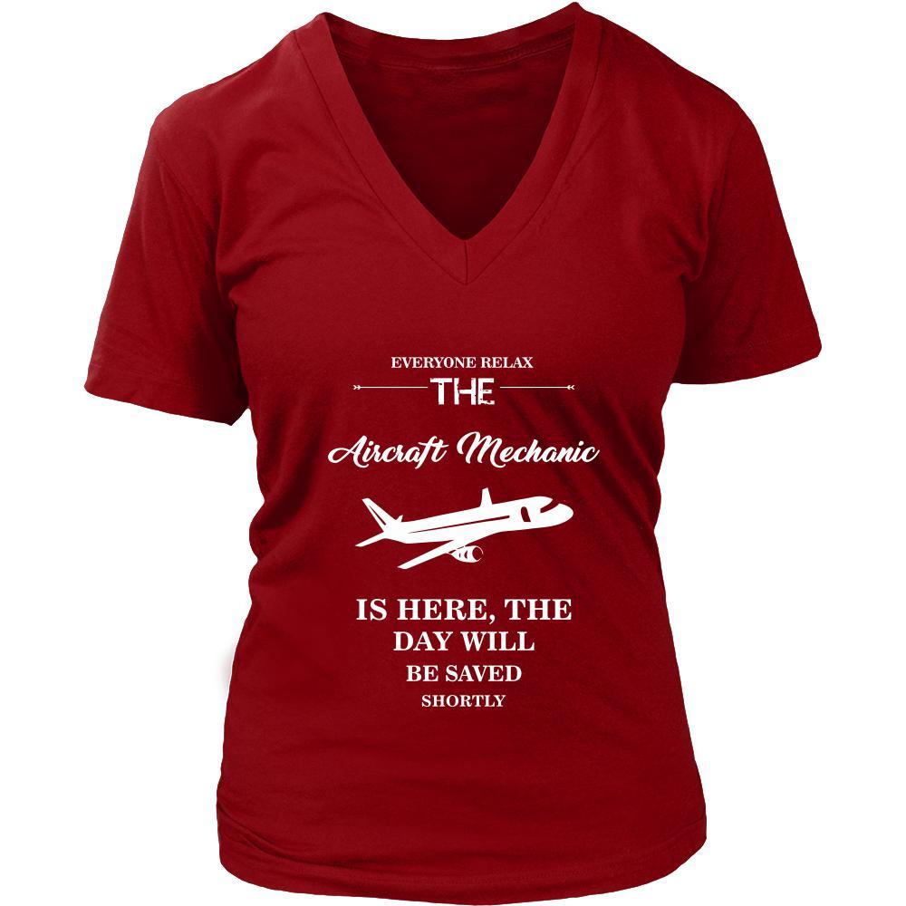 Aircraft Mechanic Shirt - Everyone relax the Aircraft Mechanic is here, the day will be save shortly - Profession Gift-T-shirt-Teelime | shirts-hoodies-mugs