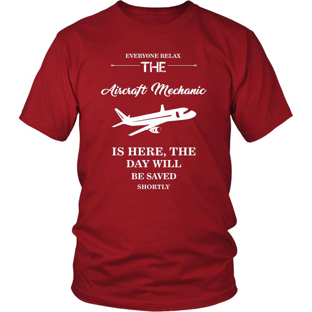Aircraft Mechanic Shirt - Everyone relax the Aircraft Mechanic is here, the day will be save shortly - Profession Gift-T-shirt-Teelime | shirts-hoodies-mugs