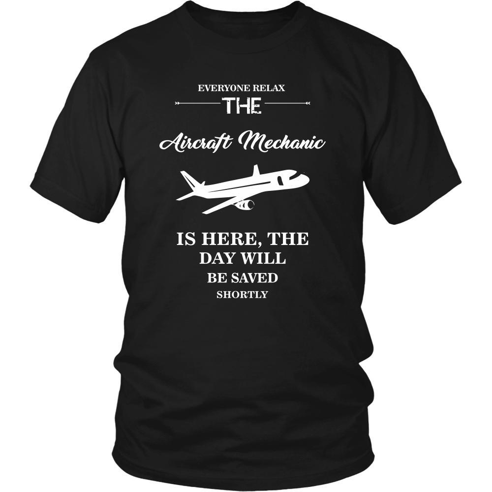 Aircraft Mechanic Shirt - Everyone relax the Aircraft Mechanic is here, the day will be save shortly - Profession Gift-T-shirt-Teelime | shirts-hoodies-mugs