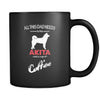 Akita All this Dad needs is his Akita and a cup of coffee 11oz Black Mug-Drinkware-Teelime | shirts-hoodies-mugs