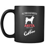 Akita All this Dad needs is his Akita and a cup of coffee 11oz Black Mug-Drinkware-Teelime | shirts-hoodies-mugs