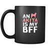 Akita an Akita is my bff 11oz Black Mug-Drinkware-Teelime | shirts-hoodies-mugs