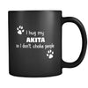 Akita I Hug My Akita 11oz Black Mug-Drinkware-Teelime | shirts-hoodies-mugs