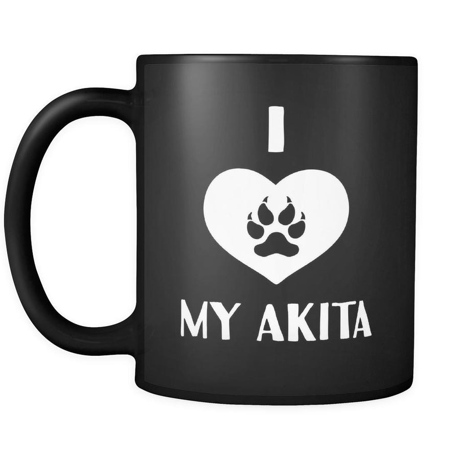 Akita I Love My Akita 11oz Black Mug-Drinkware-Teelime | shirts-hoodies-mugs