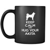 Akita Keep Calm and Hug Your Akita 11oz Black Mug-Drinkware-Teelime | shirts-hoodies-mugs