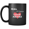 Akita Real Women Love Akitas 11oz Black Mug-Drinkware-Teelime | shirts-hoodies-mugs