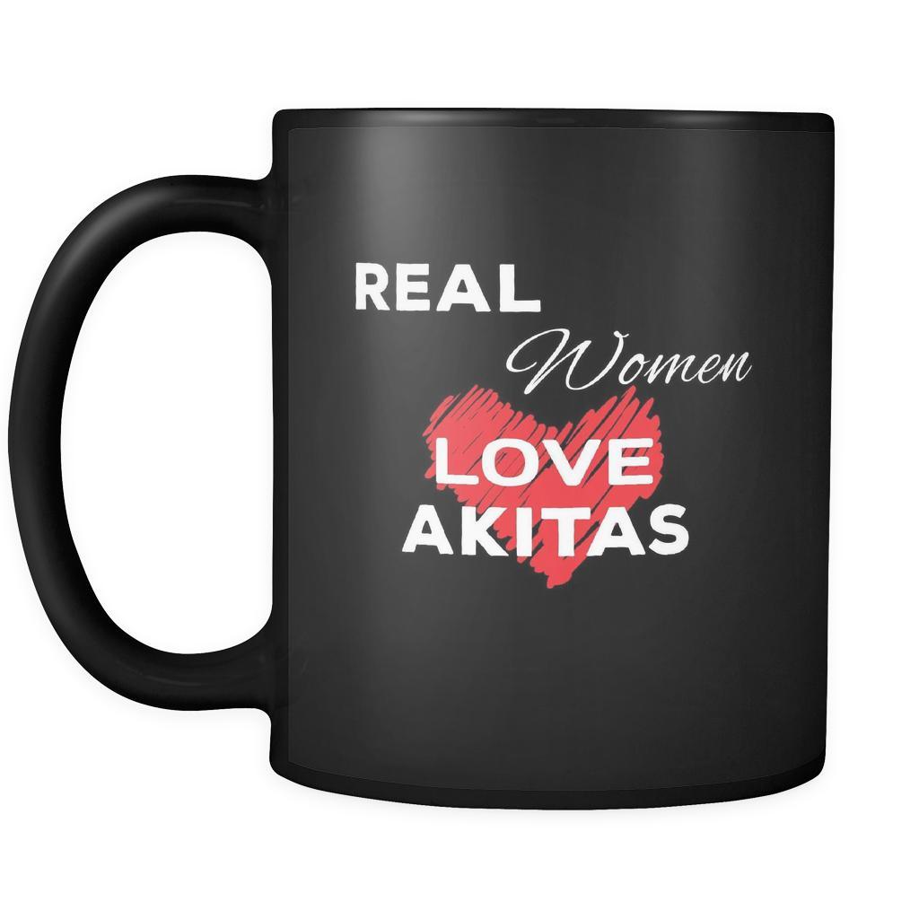 Akita Real Women Love Akitas 11oz Black Mug