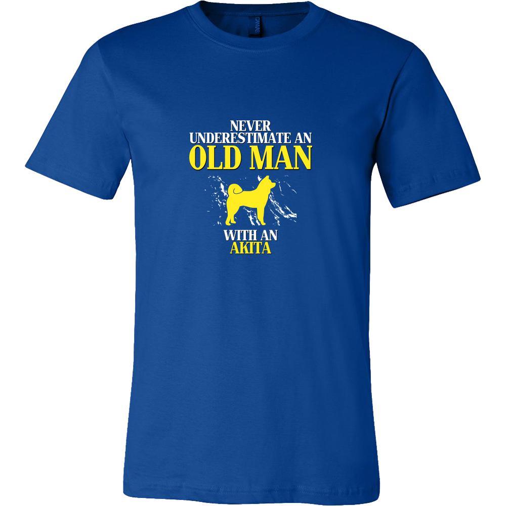 Akita Shirt - Never underestimate an old man with an Akita Grandfather Dog Gift-T-shirt-Teelime | shirts-hoodies-mugs