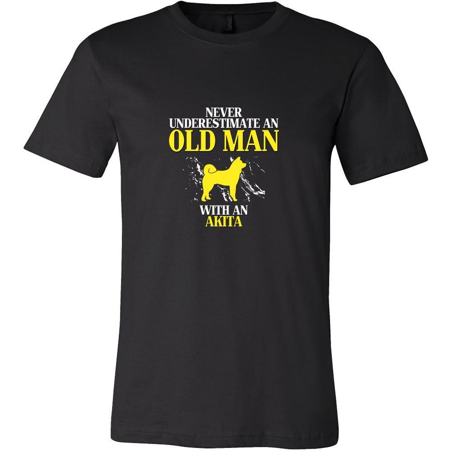 Akita Shirt - Never underestimate an old man with an Akita Grandfather Dog Gift-T-shirt-Teelime | shirts-hoodies-mugs