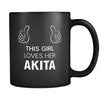Akita This Girl Loves Her Akita 11oz Black Mug-Drinkware-Teelime | shirts-hoodies-mugs