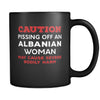 Albanian Caution Pissing Off An Albanian Woman May Cause Severe Bodily Harm 11oz Black Mug-Drinkware-Teelime | shirts-hoodies-mugs