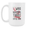 Animal Coffee cup - I was Normal three Cats ago-Drinkware-Teelime | shirts-hoodies-mugs
