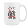 Animal Coffee cup - I was Normal three Cats ago-Drinkware-Teelime | shirts-hoodies-mugs
