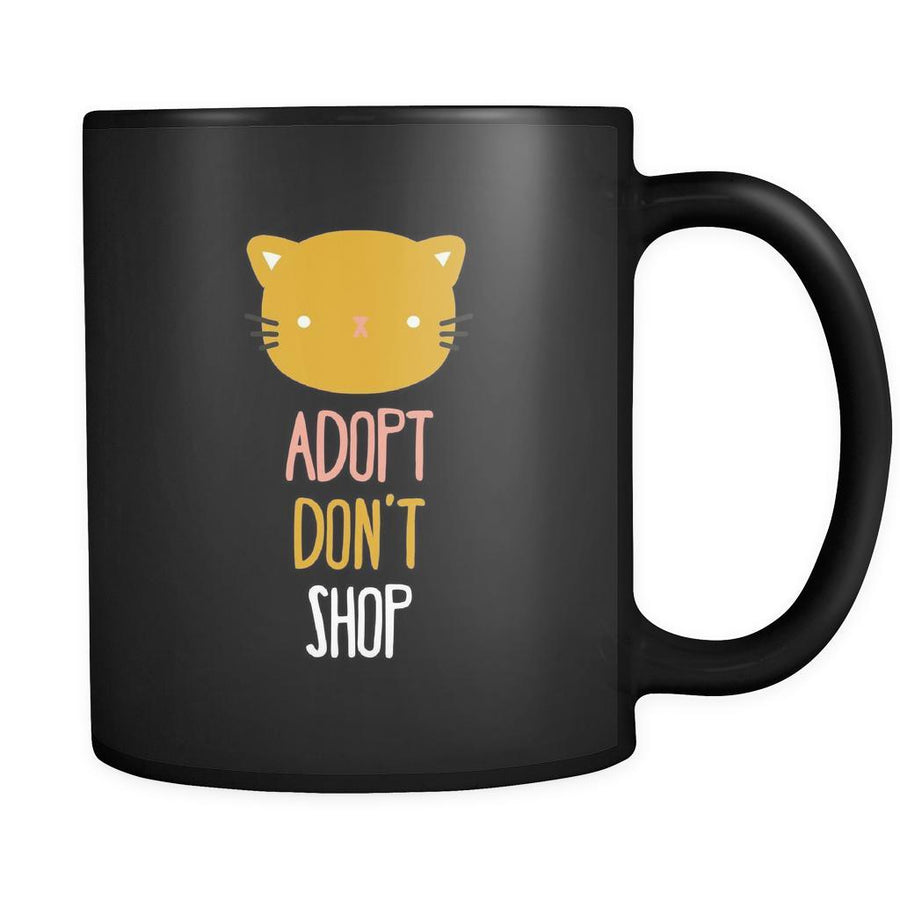 Animal Rescue Adopt don't shop - Cat 11oz Black Mug-Drinkware-Teelime | shirts-hoodies-mugs