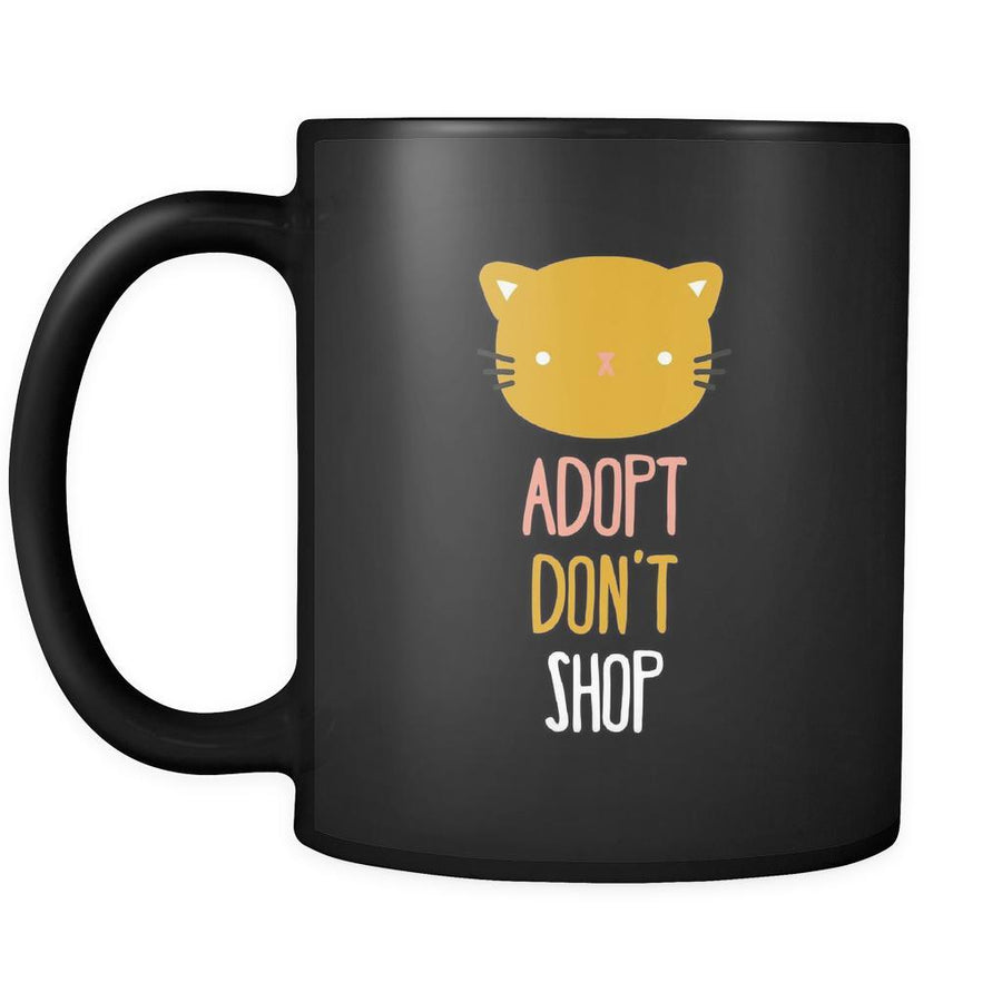 Animal Rescue Adopt don't shop - Cat 11oz Black Mug-Drinkware-Teelime | shirts-hoodies-mugs