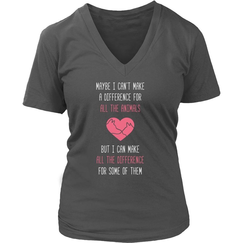 Animal Rescue T Shirt - Maybe I can't make a difference for all the animals But I can make all the difference for some of them-T-shirt-Teelime | shirts-hoodies-mugs
