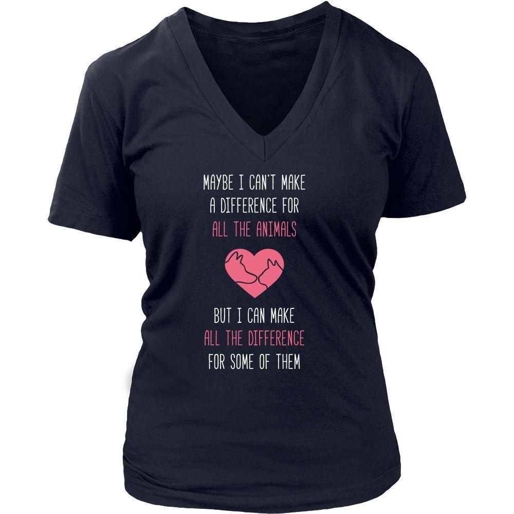 Animal Rescue T Shirt - Maybe I can't make a difference for all the animals But I can make all the difference for some of them-T-shirt-Teelime | shirts-hoodies-mugs