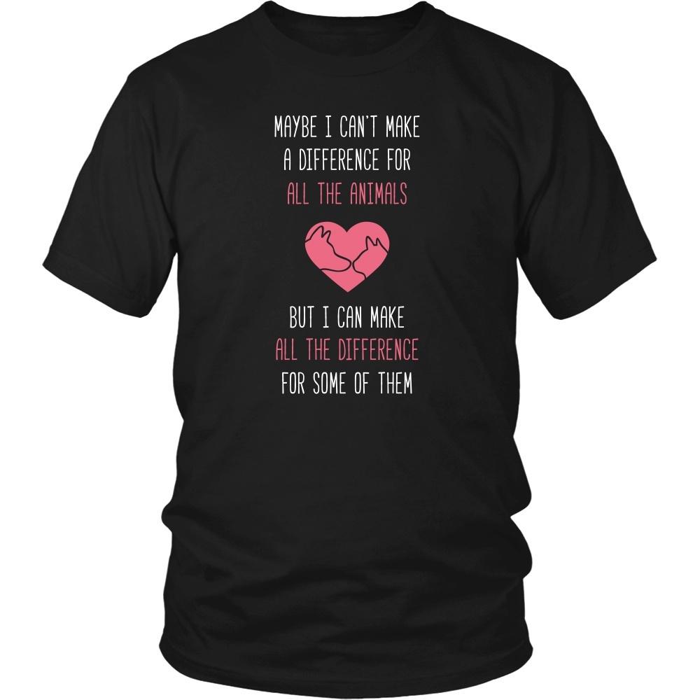 Animal Rescue T Shirt - Maybe I can't make a difference for all the animals But I can make all the difference for some of them-T-shirt-Teelime | shirts-hoodies-mugs