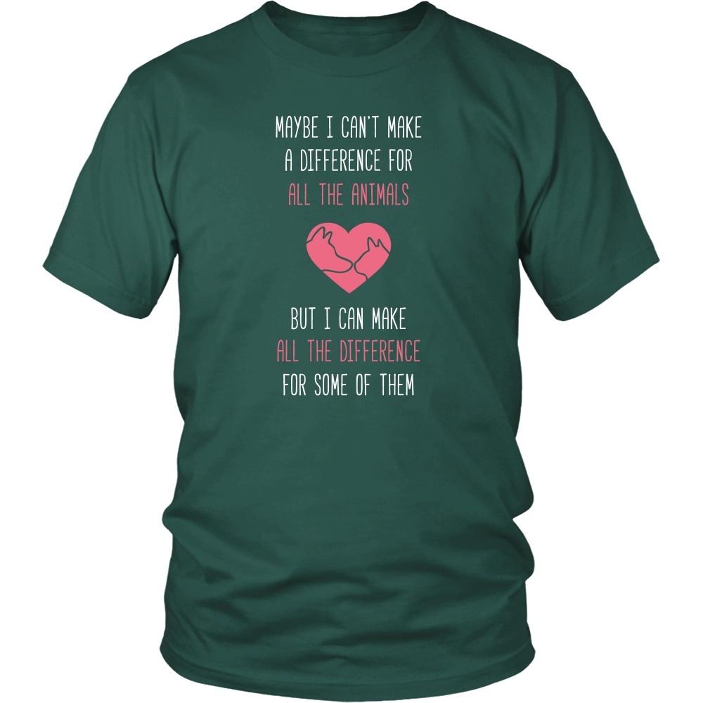 Animal Rescue T Shirt - Maybe I can't make a difference for all the animals But I can make all the difference for some of them-T-shirt-Teelime | shirts-hoodies-mugs