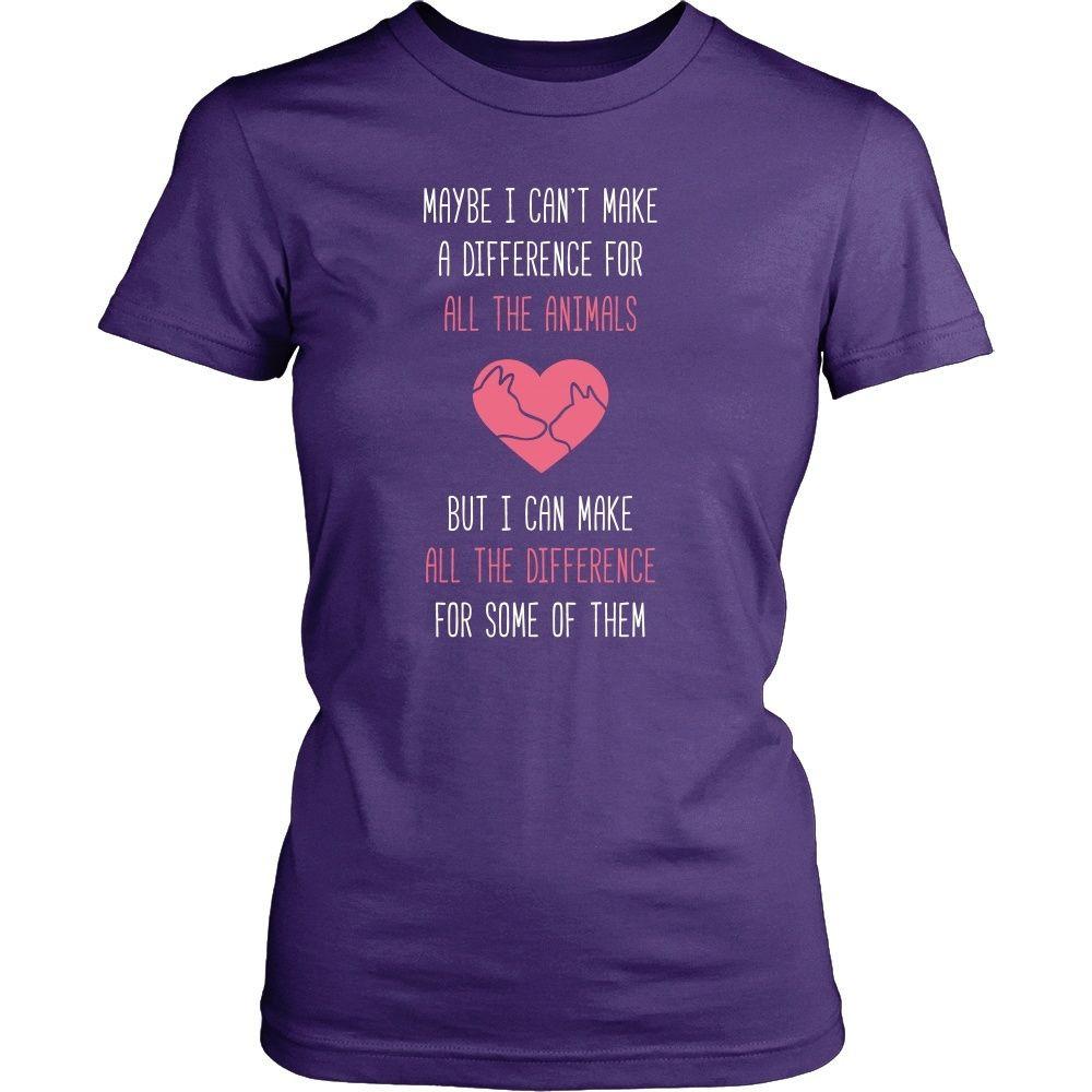 Animal Rescue T Shirt - Maybe I can't make a difference for all the animals But I can make all the difference for some of them-T-shirt-Teelime | shirts-hoodies-mugs