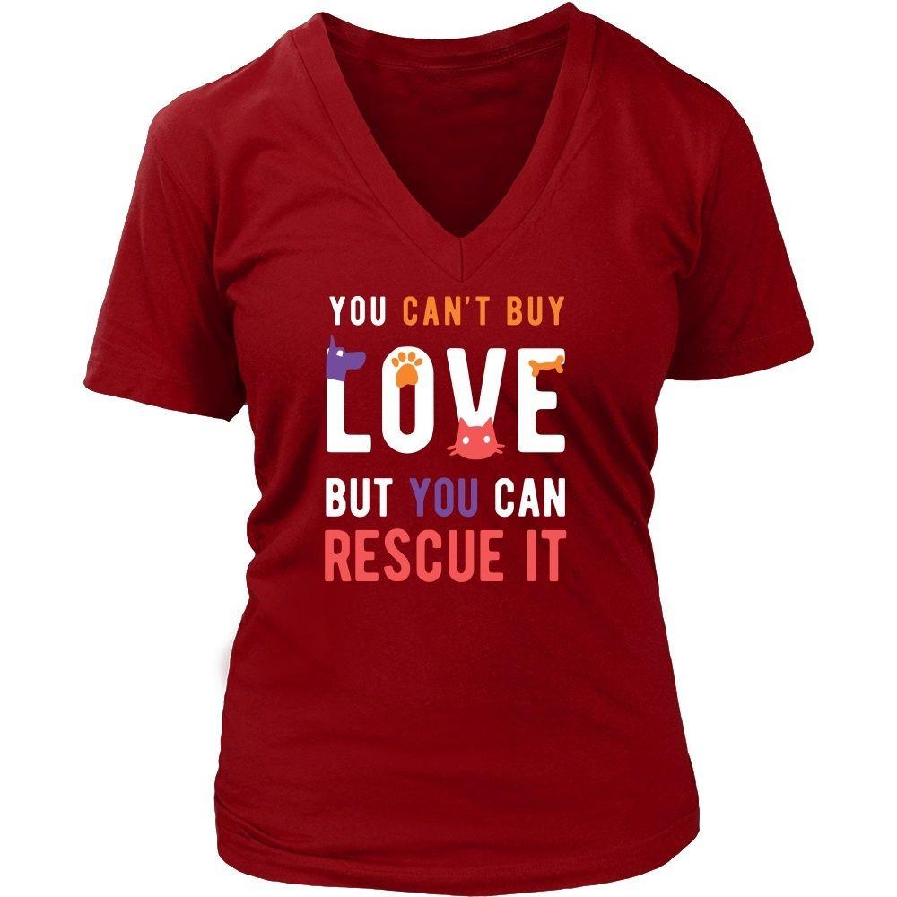 Animal Rescue T Shirt - You can't buy love but you can rescue it-T-shirt-Teelime | shirts-hoodies-mugs