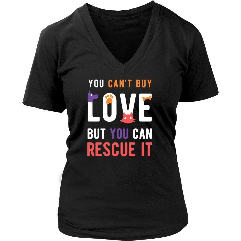 Animal Rescue T Shirt - You can't buy love but you can rescue it-T-shirt-Teelime | shirts-hoodies-mugs